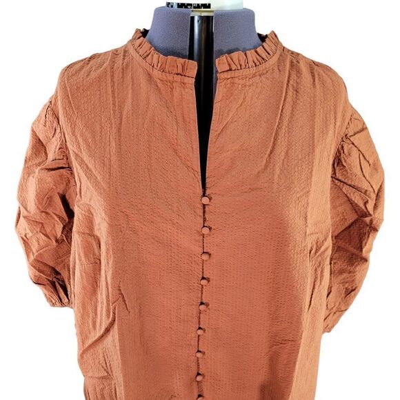 A New Day Split Neck Button Down Blouse Sz 2X - Picture 4 of 9